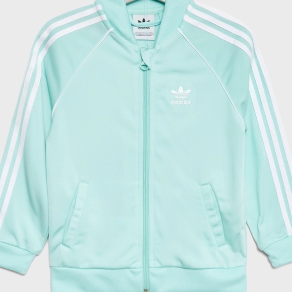 Adidas Teal Sea foam Blue Ice Mint Jumpsuit size 3-4T - Picture 4 of 9